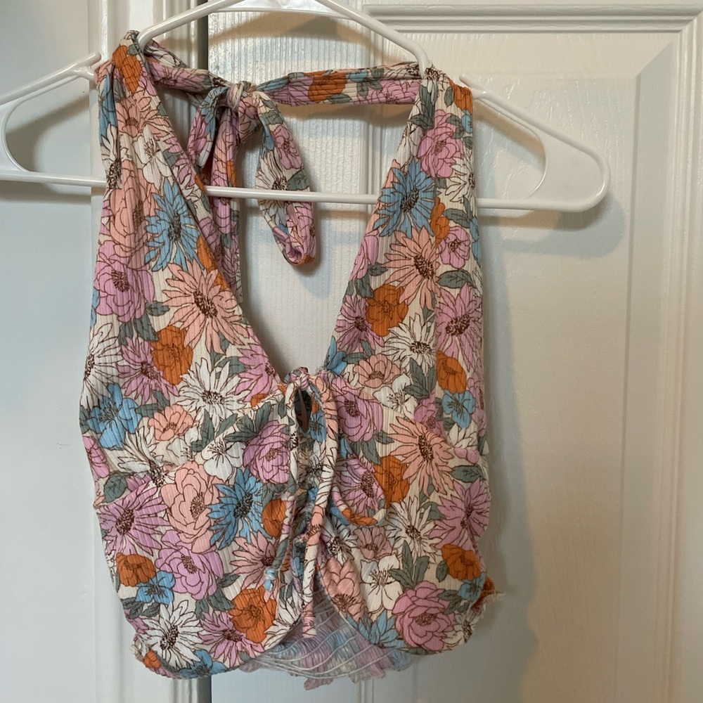 Floral halter top